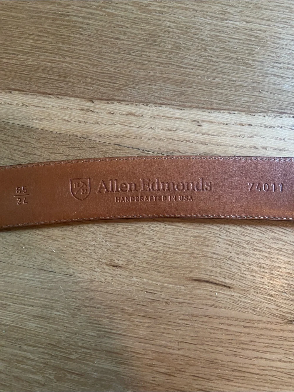 Allen Edmonds Manistee Genuine Leather Dress Belt Size 34 USA Made Black 74011